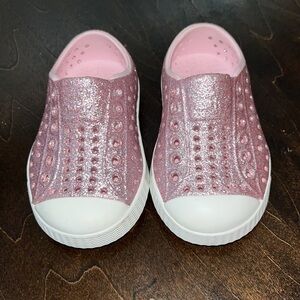 Pink Sparkly Native Toddler shoes size 4